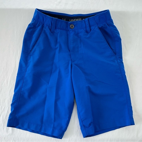 Under Armour Golf Shorts Men 28x11 UA Drive Blue Stripe Geometric Performance - Picture 1 of 6